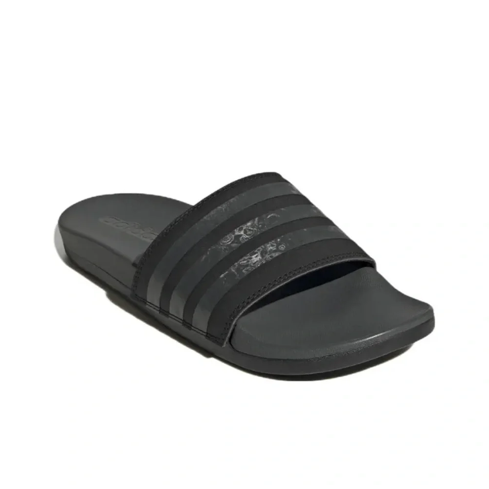 adidas Adilette Cloudfoam Comfort Slides Sandals Black/Grey Size 6 - Picture 1 of 10
